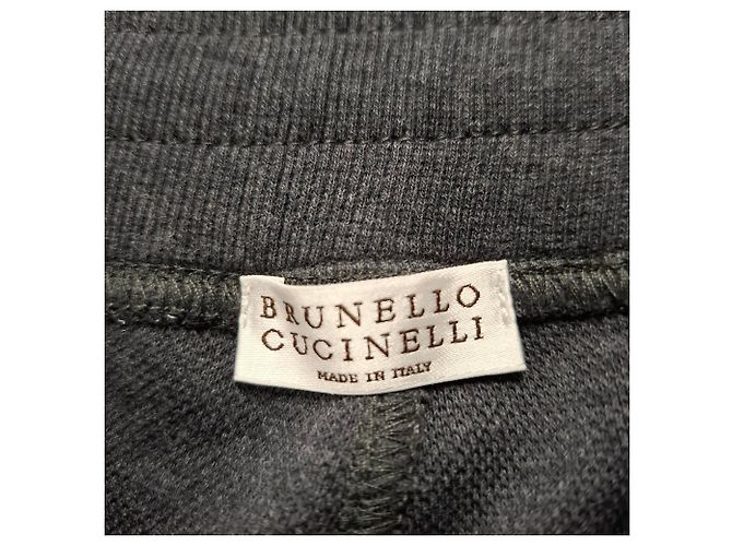 Brunello Cucinelli Mélange Drawstring Shorts in Grey Cotton - view 3