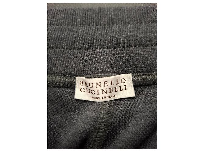 Brunello Cucinelli Mélange Drawstring Shorts in Grey Cotton - view 6