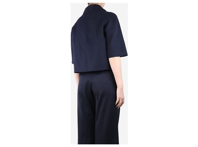 Colombo Navy blue cropped cashmere jacket - size UK 12 - view 2
