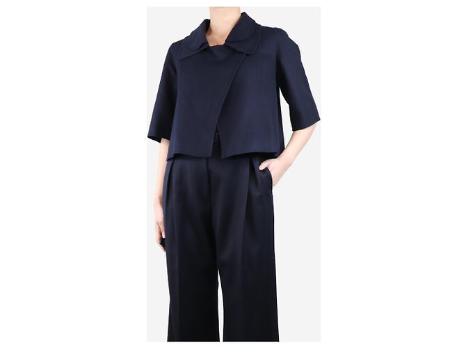 Colombo Navy blue cropped cashmere jacket - size UK 12 - view 3