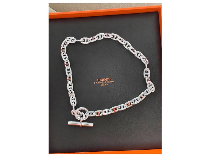 Choker / collar cadena de ancla MM Hermès Hardware de plata - vista 2