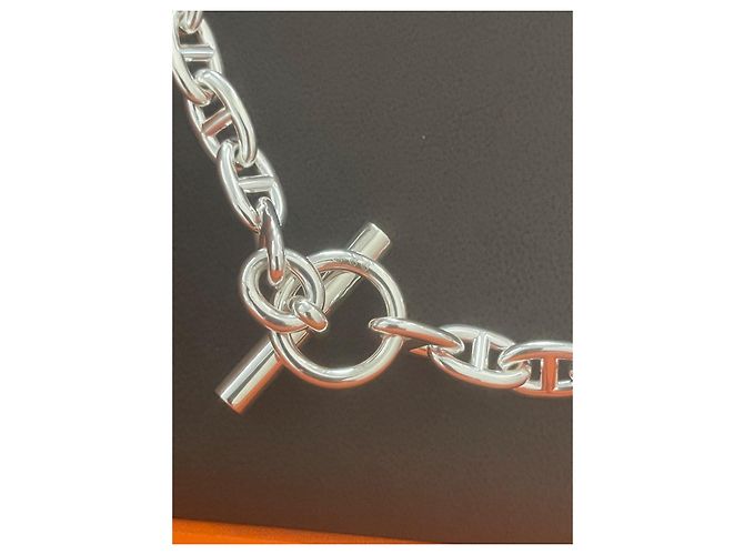 Choker / collar cadena de ancla MM Hermès Hardware de plata - vista 5