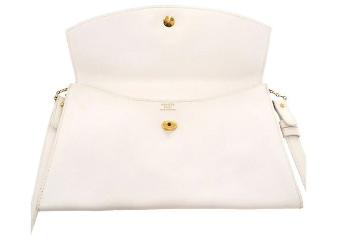 Hermès Borsa a spalla Hermes Veau Gulliver bianca Bianco - vista 4