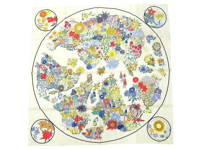 Hermès Hermes Planifleur Carre 90 Scarf Multiple colors Silk ref ...