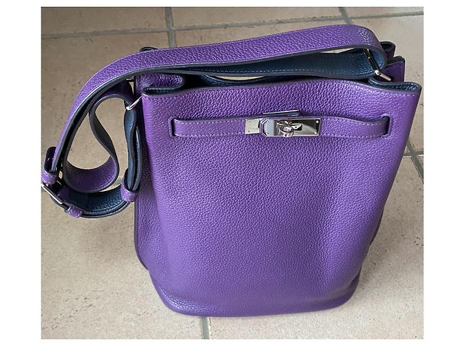 Hermès Borsa in pelle So Kelly Viola scuro - vista 3