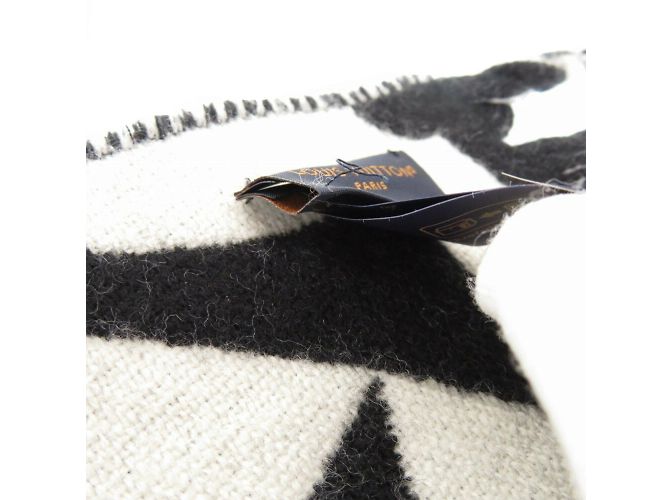 Wollschal Medaillon Flugmodus Louis Vuitton Schwarz Weiß - Ansicht 10