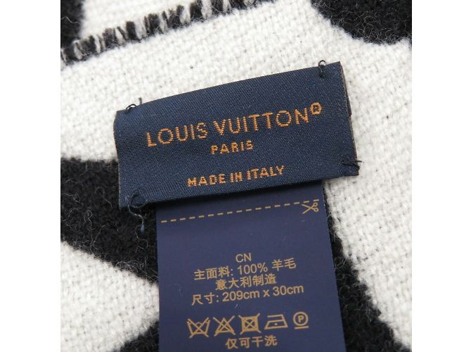 Wollschal Medaillon Flugmodus Louis Vuitton Schwarz Weiß - Ansicht 5