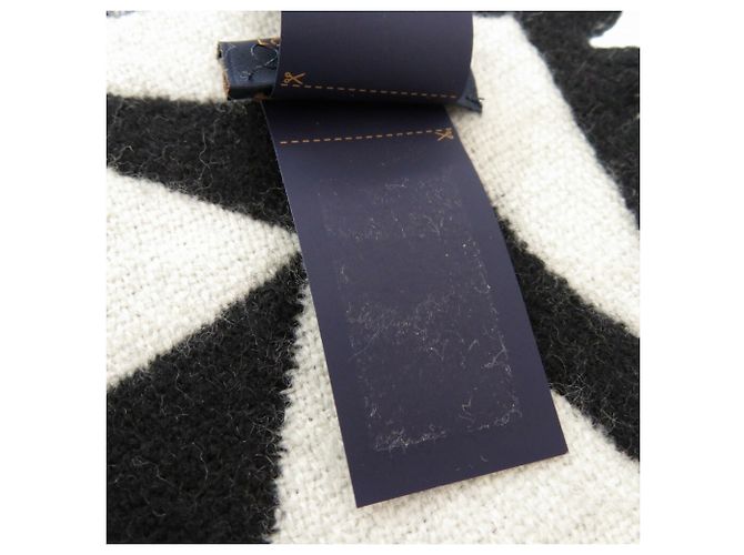 Wollschal Medaillon Flugmodus Louis Vuitton Schwarz Weiß - Ansicht 9