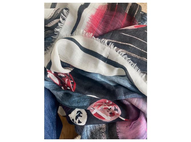 Sciarpa XL Chanel in cashmere tweed Multicolore - vista 8