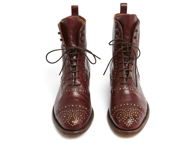 Stivaletti Sartore EU38 in pelle bordeaux e lacci di lumaca, stivaletti UK5 US7.5 Bordò - vista 2