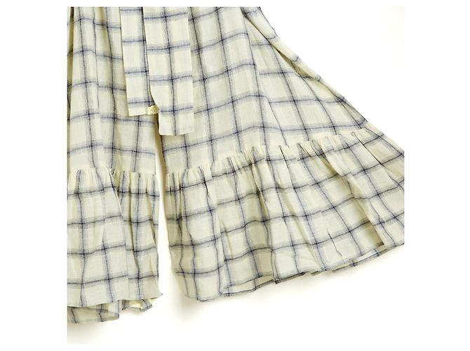 Lisa Marie Fernandez Macacão Maxi de Algodão Ecru com Babados e Cinto FR40 UK12 US10 - vista 2