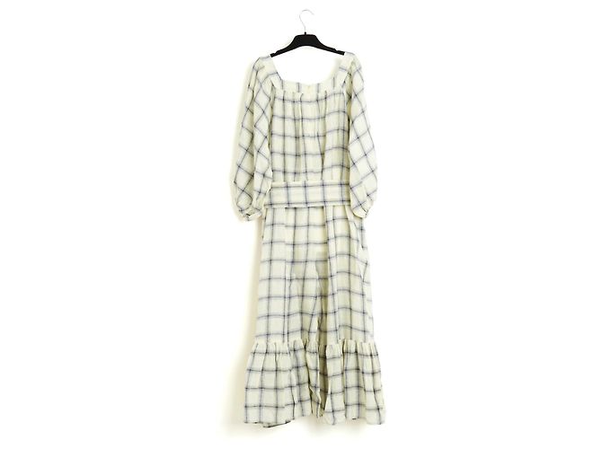 Lisa Marie Fernandez Macacão Maxi de Algodão Ecru com Babados e Cinto FR40 UK12 US10 - vista 4