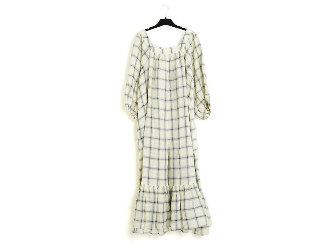 Lisa Marie Fernandez Macacão Maxi de Algodão Ecru com Babados e Cinto FR40 UK12 US10 - vista 5