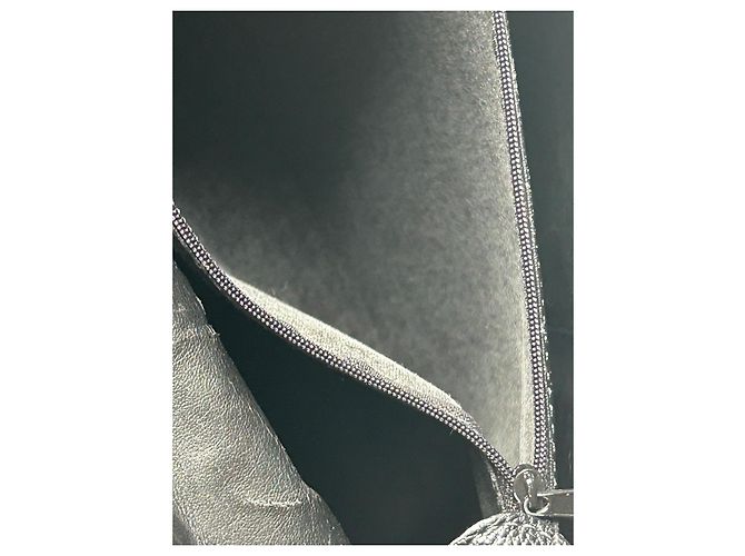 Borsa a mano Courreges in pelle granulata nera Nero - vista 10