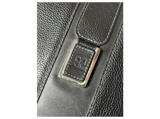 Borsa a mano Courreges in pelle granulata nera Nero - vista 3