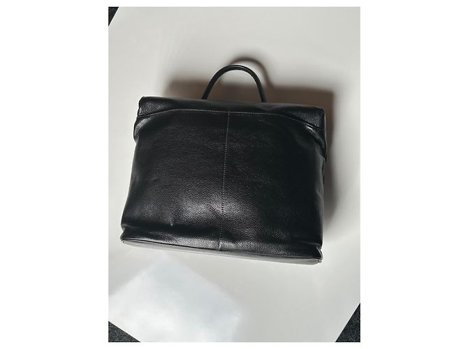 Borsa a mano Courreges in pelle granulata nera Nero - vista 4