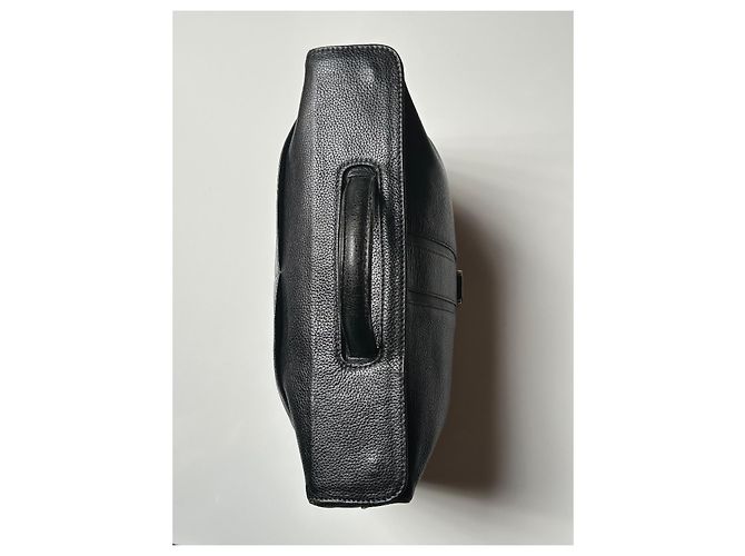 Borsa a mano Courreges in pelle granulata nera Nero - vista 5
