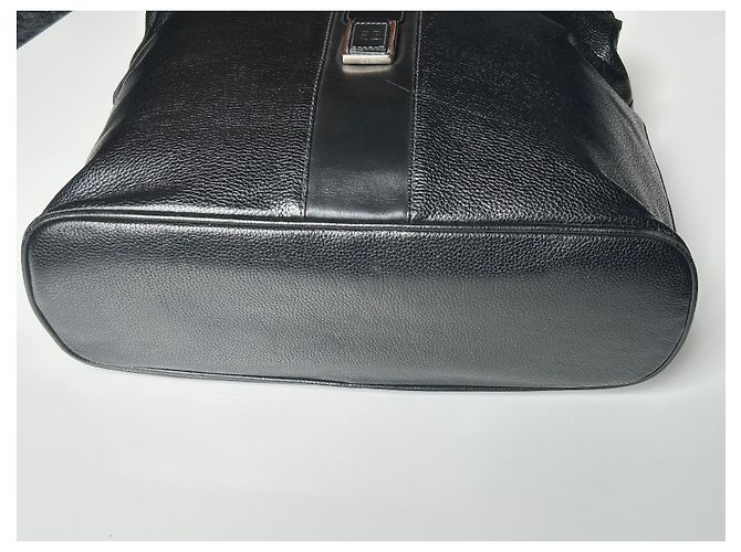 Borsa a mano Courreges in pelle granulata nera Nero - vista 6