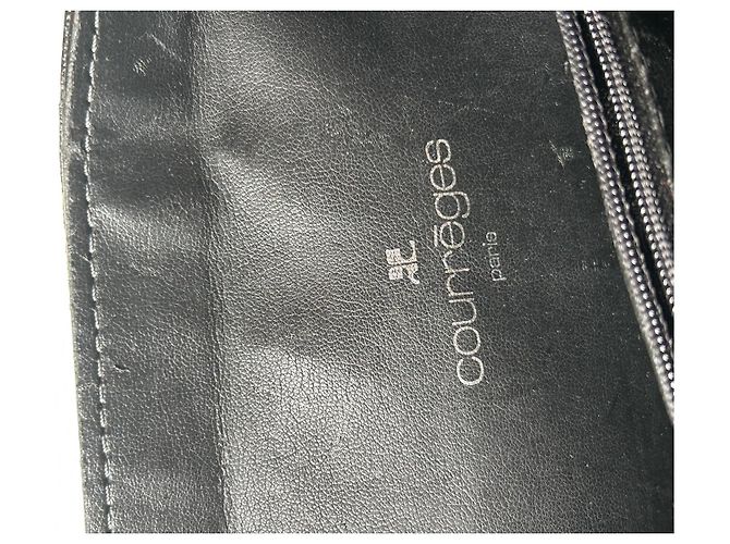 Borsa a mano Courreges in pelle granulata nera Nero - vista 8