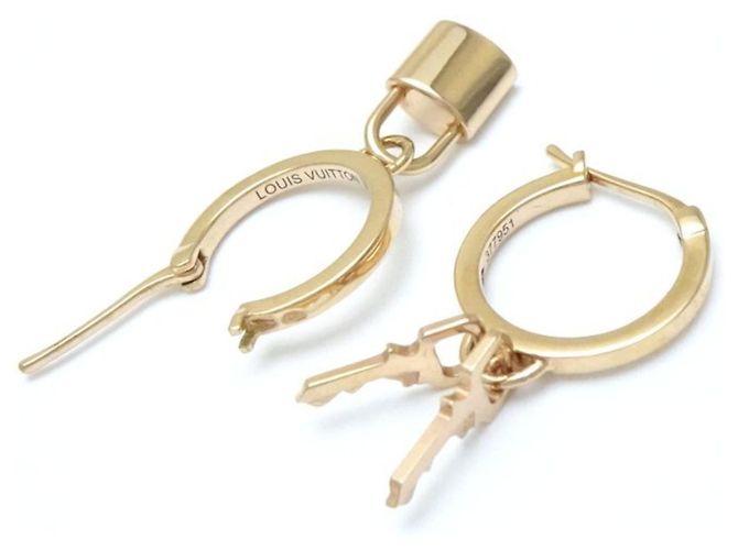 Orecchini Creole Lockit Louis Vuitton in Oro Rosa - vista 5