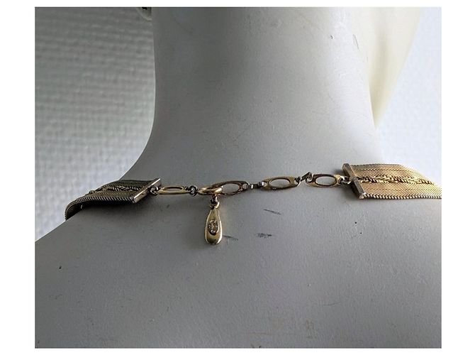 Autre Marque Collana choker Grossé in metallo dorato a nastro D'oro - vista 3