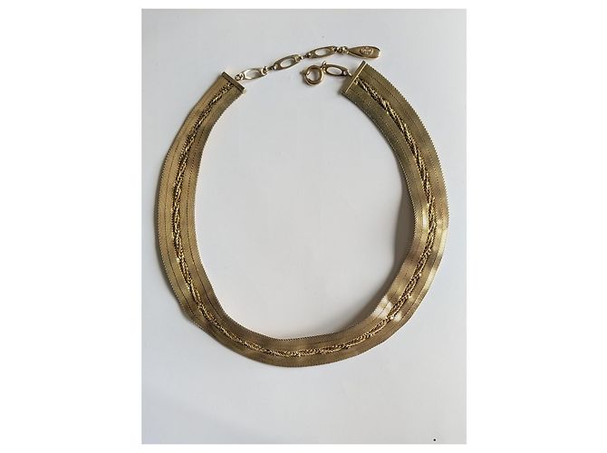 Autre Marque Collana choker Grossé in metallo dorato a nastro D'oro - vista 6