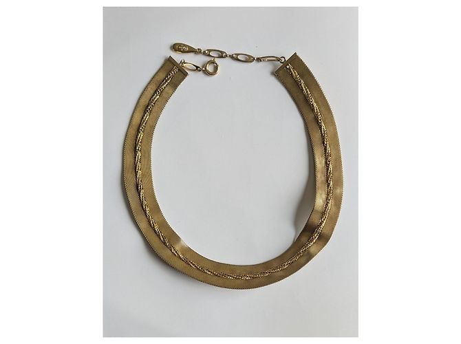 Autre Marque Collana choker Grossé in metallo dorato a nastro D'oro - vista 7