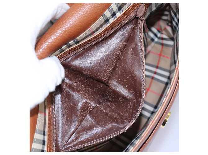 Autre Marque Borsa a Spalla Burberrys in Pelle Marrone Auth bs22432 - vista 12