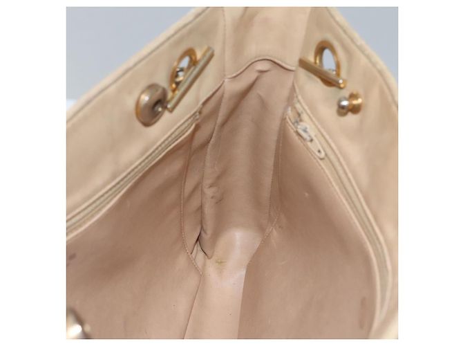 CHANEL Borsa a Spalla Matelassé con Catena in Pelle di Agnello Beige CC Auth bs22414 - vista 18
