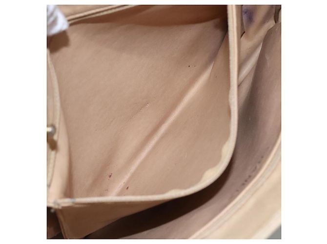 CHANEL Borsa a Spalla Matelassé con Catena in Pelle di Agnello Beige CC Auth bs22414 - vista 19