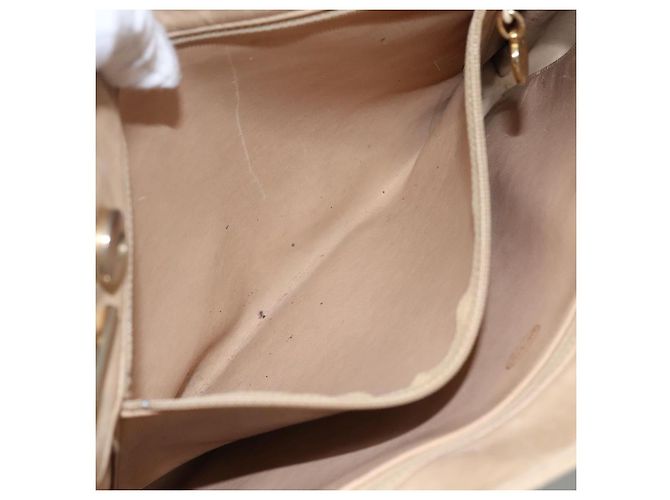 CHANEL Borsa a Spalla Matelassé con Catena in Pelle di Agnello Beige CC Auth bs22414 - vista 20