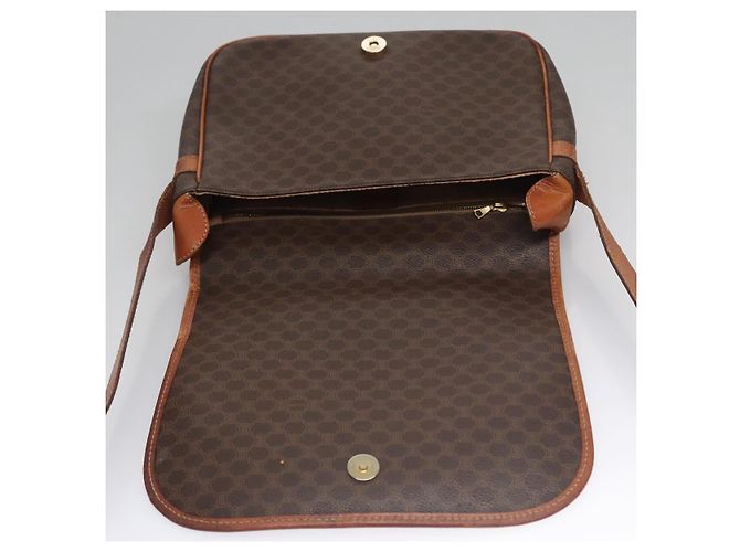 Céline Borsa a spalla in tela Macadam CELINE in pelle PVC marrone Auth BA242 - vista 15