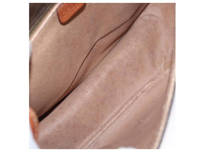 Céline Borsa a spalla in tela Macadam CELINE in pelle PVC marrone Auth BA242 - vista 17