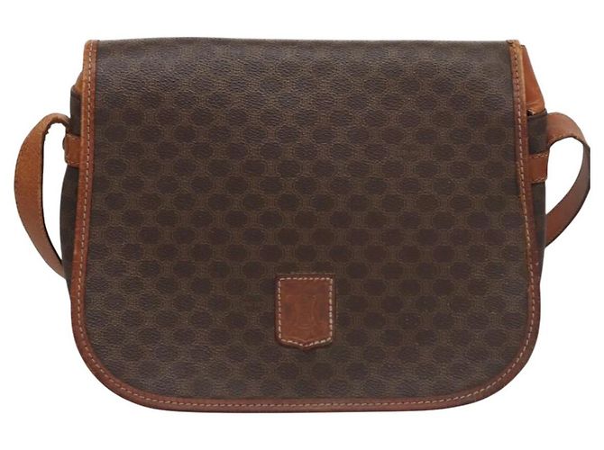 Céline Borsa a spalla in tela Macadam CELINE in pelle PVC marrone Auth BA242 - vista 2