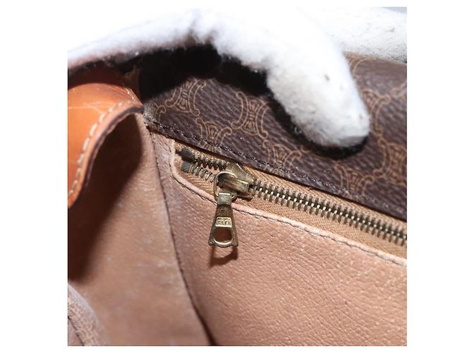 Céline Borsa a spalla in tela Macadam CELINE in pelle PVC marrone Auth BA242 - vista 20