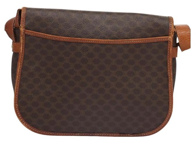 Céline Borsa a spalla in tela Macadam CELINE in pelle PVC marrone Auth BA242 - vista 3