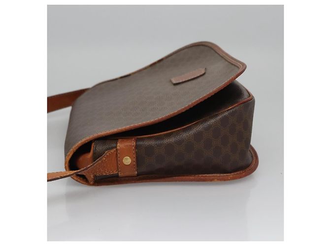 Céline Borsa a spalla in tela Macadam CELINE in pelle PVC marrone Auth BA242 - vista 5