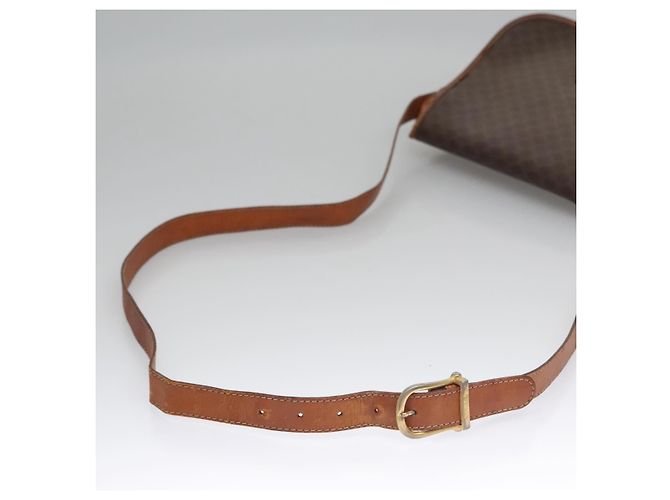 Céline Borsa a spalla in tela Macadam CELINE in pelle PVC marrone Auth BA242 - vista 7