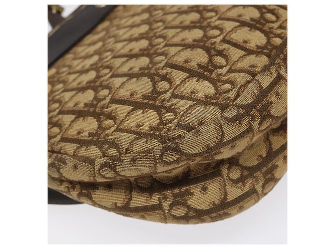 Borsa a spalla in tela Trotter Christian Dior marrone oro Auth bs22491 D'oro - vista 13