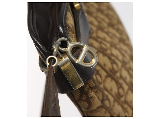 Borsa a spalla in tela Trotter Christian Dior marrone oro Auth bs22491 D'oro - vista 15