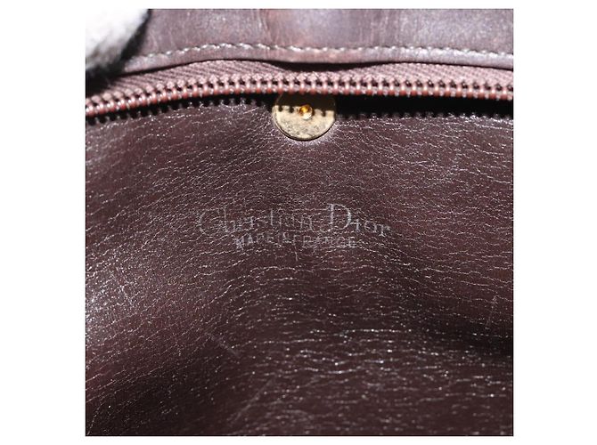 Borsa a spalla in tela Trotter Christian Dior marrone oro Auth bs22491 D'oro - vista 16