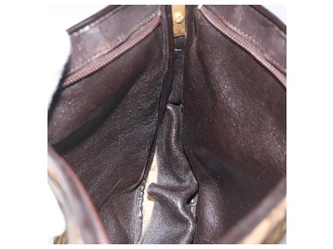 Borsa a spalla in tela Trotter Christian Dior marrone oro Auth bs22491 D'oro - vista 19