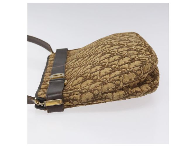 Borsa a spalla in tela Trotter Christian Dior marrone oro Auth bs22491 D'oro - vista 5