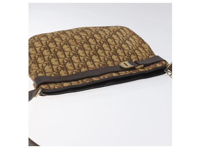 Borsa a spalla in tela Trotter Christian Dior marrone oro Auth bs22491 D'oro - vista 6