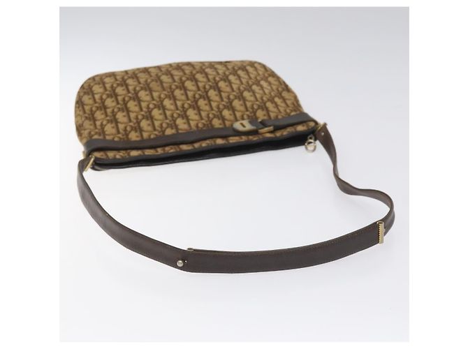 Borsa a spalla in tela Trotter Christian Dior marrone oro Auth bs22491 D'oro - vista 7