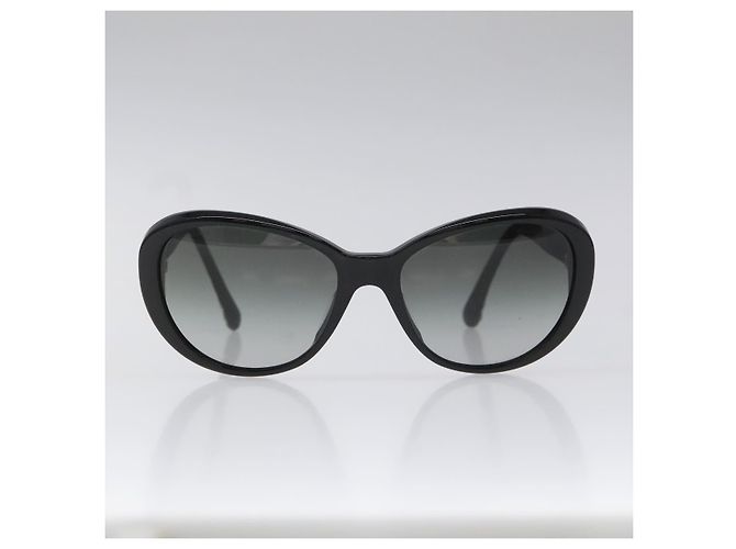 Gafas de sol de tweed CHANEL de plástico negro CC Auth bs22164 - vista 2