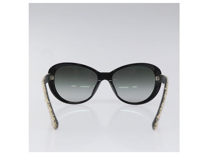 Gafas de sol de tweed CHANEL de plástico negro CC Auth bs22164 - vista 3