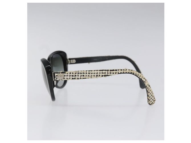 Gafas de sol de tweed CHANEL de plástico negro CC Auth bs22164 - vista 5