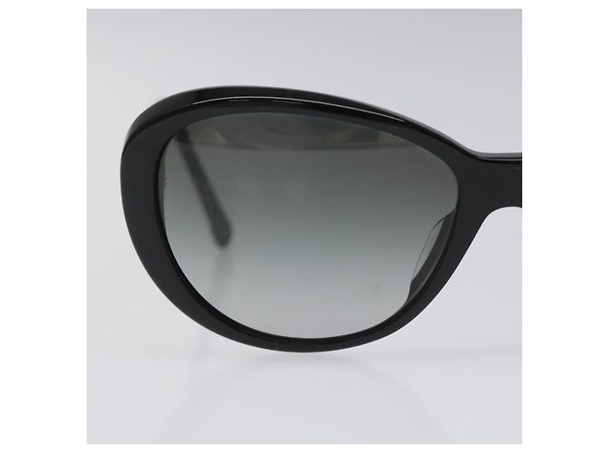 Gafas de sol de tweed CHANEL de plástico negro CC Auth bs22164 - vista 6