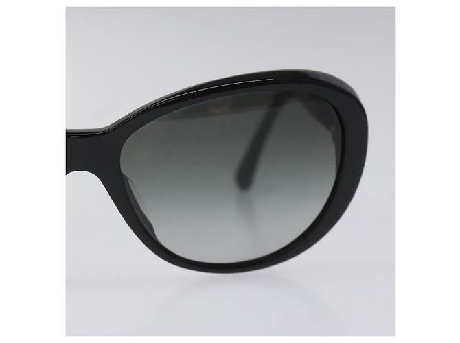 Gafas de sol de tweed CHANEL de plástico negro CC Auth bs22164 - vista 7